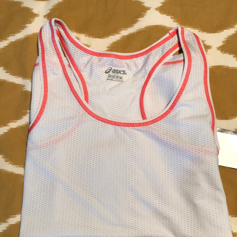 ASICS mesh white athletic tank. Size M